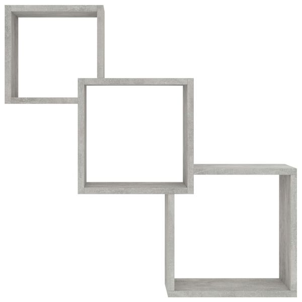 vidaXL Estante pared cubo madera ingeniería gris hormigón 68x15x68 cm