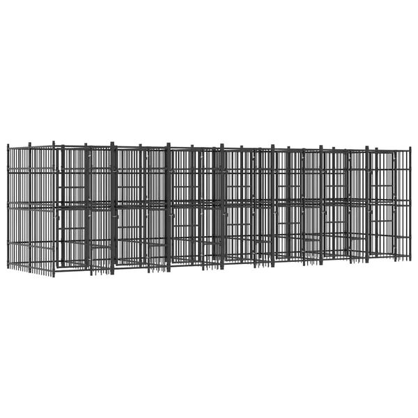 vidaXL Perrera de exterior de acero 12,9 m&sup2;