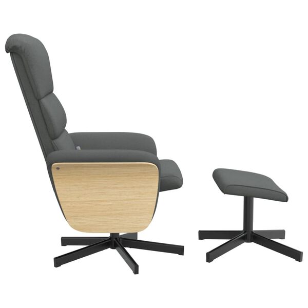 vidaXL Sill&oacute;n reclinable de masaje con reposapi&eacute;s tela gris oscuro