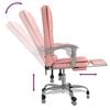 vidaXL Silla de oficina reclinable masaje cuero sint&eacute;tico rosa