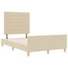 vidaXL Estructura de cama con cabecera Crema 120 x 190 cm tela