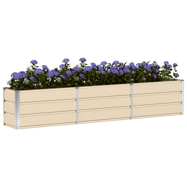 vidaXL Jardinera Marfil 240 x 40 x 45 cm Acero