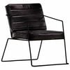 vidaXL Sillón de cuero auténtico negro