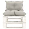 vidaXL Set muebles de palets de jard&iacute;n 7 pzas madera cojines taupe