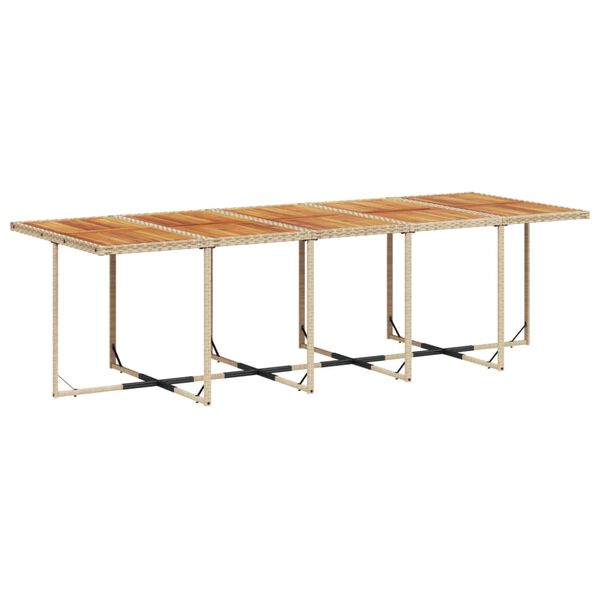 vidaXL Set comedor de jard&iacute;n 11 pzas con cojines rat&aacute;n sint&eacute;tico beige