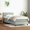 vidaXL Cama box spring con colch&oacute;n terciopelo gris claro 80x220 cm