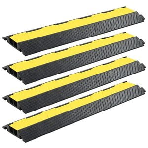 vidaXL Rampas protectoras de cables 4 uds 2 canales goma 101,5 cm