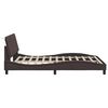 vidaXL Estructura de cama sin colch&oacute;n Hanko tela marr&oacute;n oscuro 120x200 cm