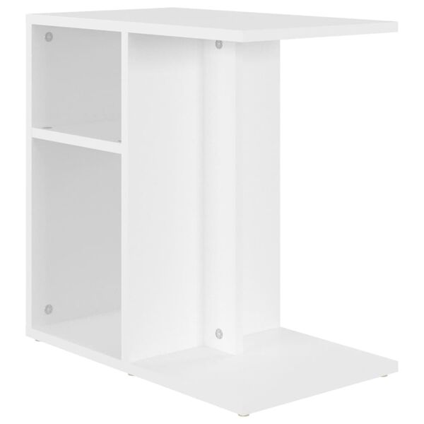 vidaXL Mesa auxiliar de madera contrachapada blanco 50x30x50 cm