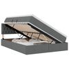 vidaXL Cama de almacenamiento LED con colch&oacute;n Gris oscuro 140 x 200 cm