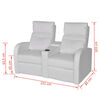 vidaXL Sillón reclinable con 2 plazas de cuero artificial blanco