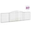 vidaXL Cestas de gaviones 7 uds forma de arco hierro 400x30x100/120 cm