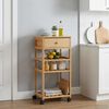vidaXL Carrito de cocina con ruedas Natural 37 x 36 x 80 cm Bamb&uacute;