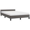 vidaXL Estructura de cama sin colch&oacute;n cuero sint&eacute;tico gris 120x190 cm