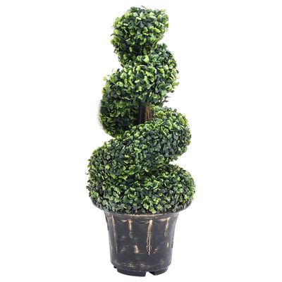 vidaXL Planta espiral de Boj artificial con macetero verde 89 cm