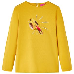 Camiseta infantil de manga larga ocre oscuro 92