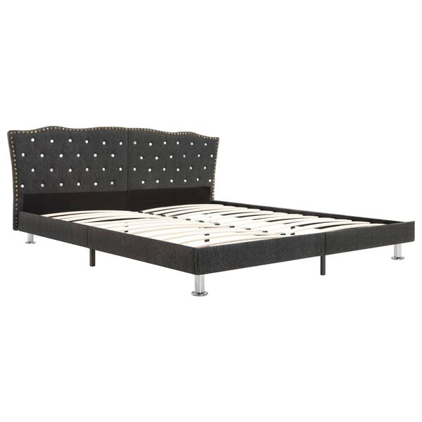 vidaXL Cama con colch&oacute;n tela gris oscuro 180x200 cm