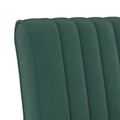 vidaXL Silla tapizada de terciopelo verde oscuro