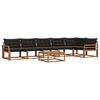 vidaXL Conjunto de sof&aacute;s de exterior con coj&iacute;n 7 pcs Natural y negro