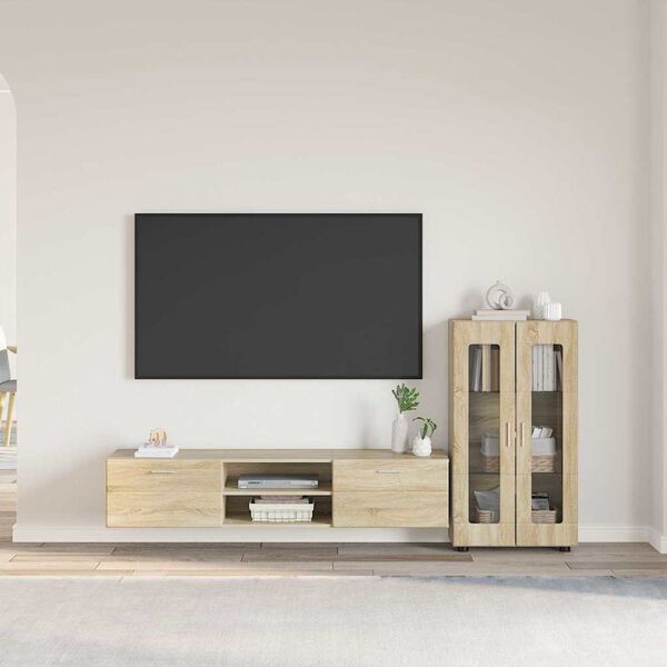 vidaXL Conjunto de mueble de TV con caj&oacute;n FLORIN Roble Sonoma