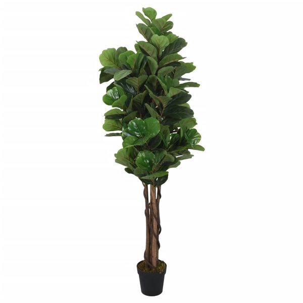vidaXL Higuera de hojas de violín artificial 232 hojas verde 180 cm