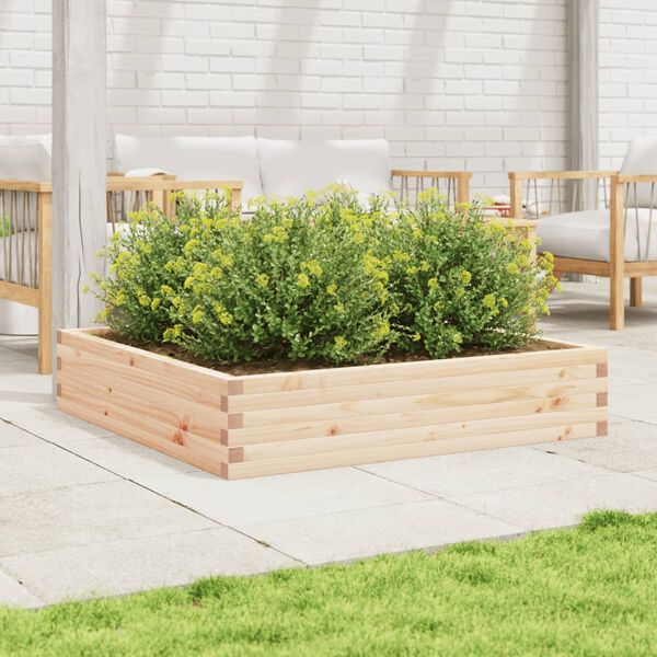 vidaXL Jardinera de madera maciza de pino 110x110x23 cm