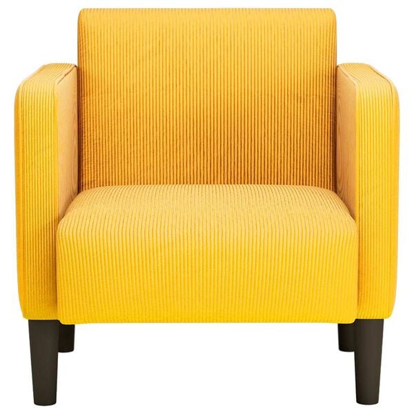 vidaXL Sill&oacute;n con reposabrazos amarillo claro 54 cm tejido de pana