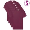 Fruit of the Loom Camisetas originales 5 uds burdeo S algod&oacute;n