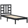vidaXL Estructura de cama madera maciza individual negra 75x190 cm