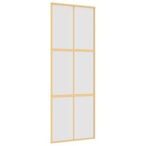 vidaXL Puerta corredera dorada vidrio ESG esmerilado aluminio 76x205cm