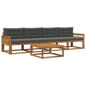 vidaXL Conjunto de sof&aacute;s de exterior 5 pcs Natural y Antracita