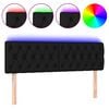 vidaXL Cabecero con LED de tela negro 160x7x78/88 cm