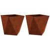 vidaXL Jardinera 2 pcs Oxidado 40 x 40 x 40 cm Acero autopatinable