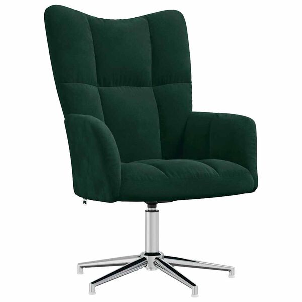vidaXL Sill&oacute;n de relax de terciopelo verde oscuro