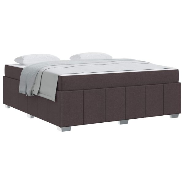 vidaXL Estructura de cama con colch&oacute;n Marr&oacute;n Oscuro 180 x 200 cm tela