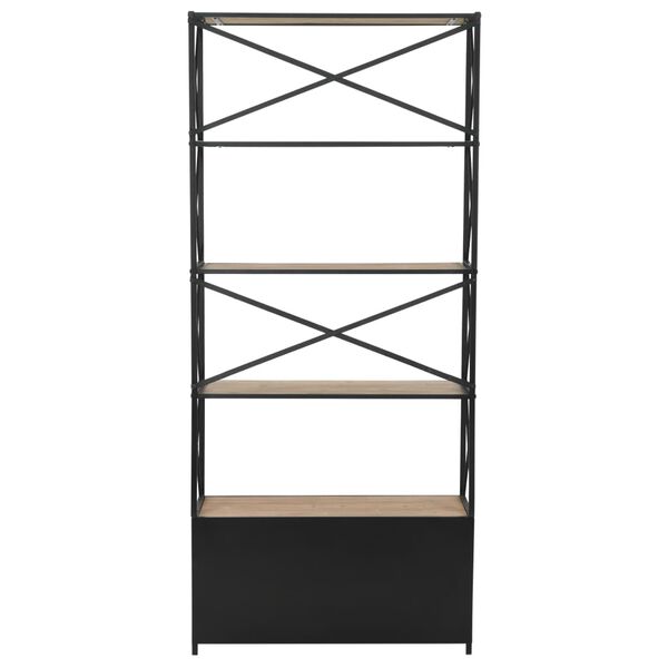 vidaXL Estanter&iacute;a de madera maciza de abeto y acero 80x32,5x180 cm