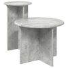 vidaXL Conjunto de mesas auxiliares 2 uds. Gris Hormig&oacute;n &Oslash; 45 x 35 cm