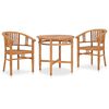vidaXL Conjunto de comedor de jard&iacute;n 3 piezas madera maciza de teca