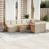 vidaXL Set de sof&aacute;s de jard&iacute;n 11pzas con cojines rat&aacute;n sint&eacute;tico beige