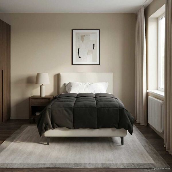 vidaXL Edred&oacute;n de Todo el A&ntilde;o Antracita 135 x 220 cm Microfibra