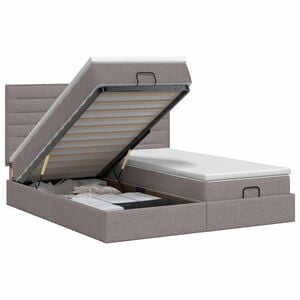 vidaXL Cama otomana con colch&oacute;n con cabecera 2 uds. Topo Tela