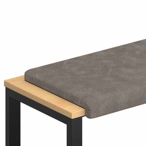 vidaXL Coj&iacute;n de banco Cuero sint&eacute;tico Gris Profundidad 35 cm