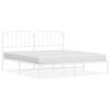 vidaXL Estructura cama sin colch&oacute;n con cabecero metal blanco 183x213cm