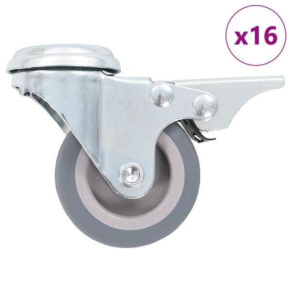 vidaXL Ruedas giratorias con agujero pasador 16 unidades 50 mm