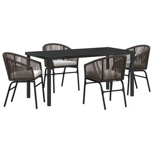 vidaXL Conjunto de Comedor de Jard&iacute;n 5 pcs Marr&oacute;n