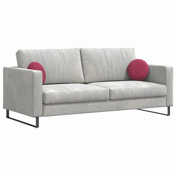 vidaXL Cojines para asiento 2 pcs Rojo vino Ø 40 x 13 cm Terciopelo