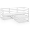 vidaXL Set de sal&oacute;n de jard&iacute;n de 4 pzas blanco madera maciza de pino