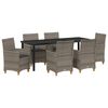 vidaXL Conjunto de Comedor de Jard&iacute;n 7 pcs Gris rat&aacute;n sint&eacute;tico