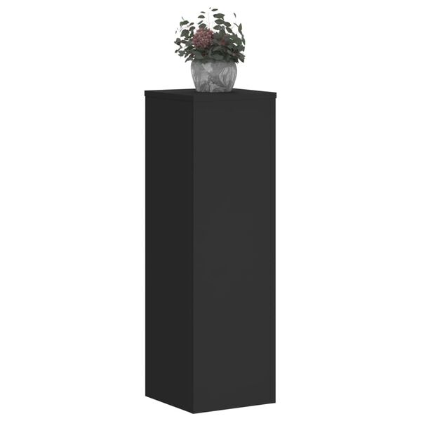 vidaXL Soportes de plantas 2 uds madera ingenier&iacute;a negro 25x25x80 cm
