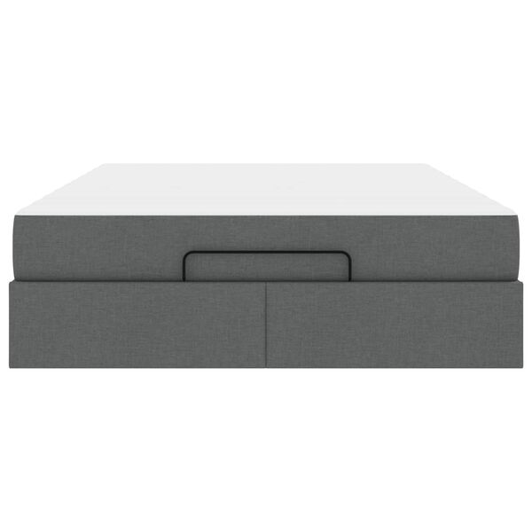 vidaXL Estructura de cama con colch&oacute;n 2 pcs Gris Tenue tela